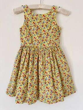Polo by Ralph Lauren Yellow Ditsy Floral Cotton Poplin Sundress, Size 6X